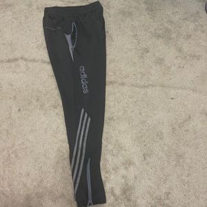 Grey and black large Adidas sweat pants